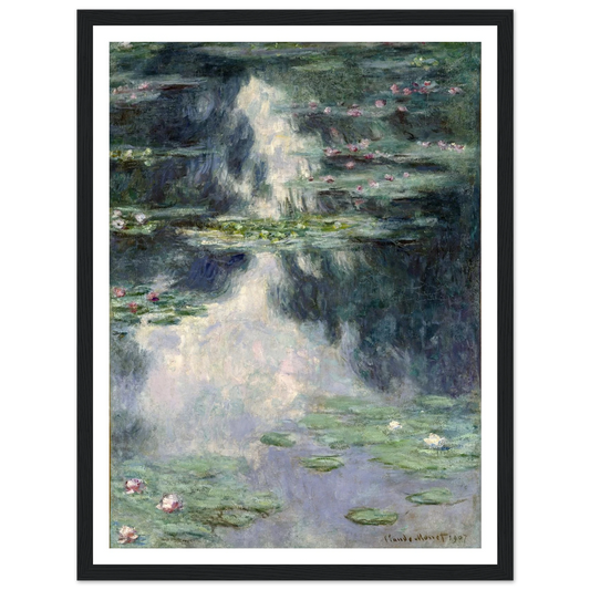 Pond with Water Lilies (1907) Art Print | Claude Monet - Framed Poster - 30x40 cm / 12x16″ - Black frame