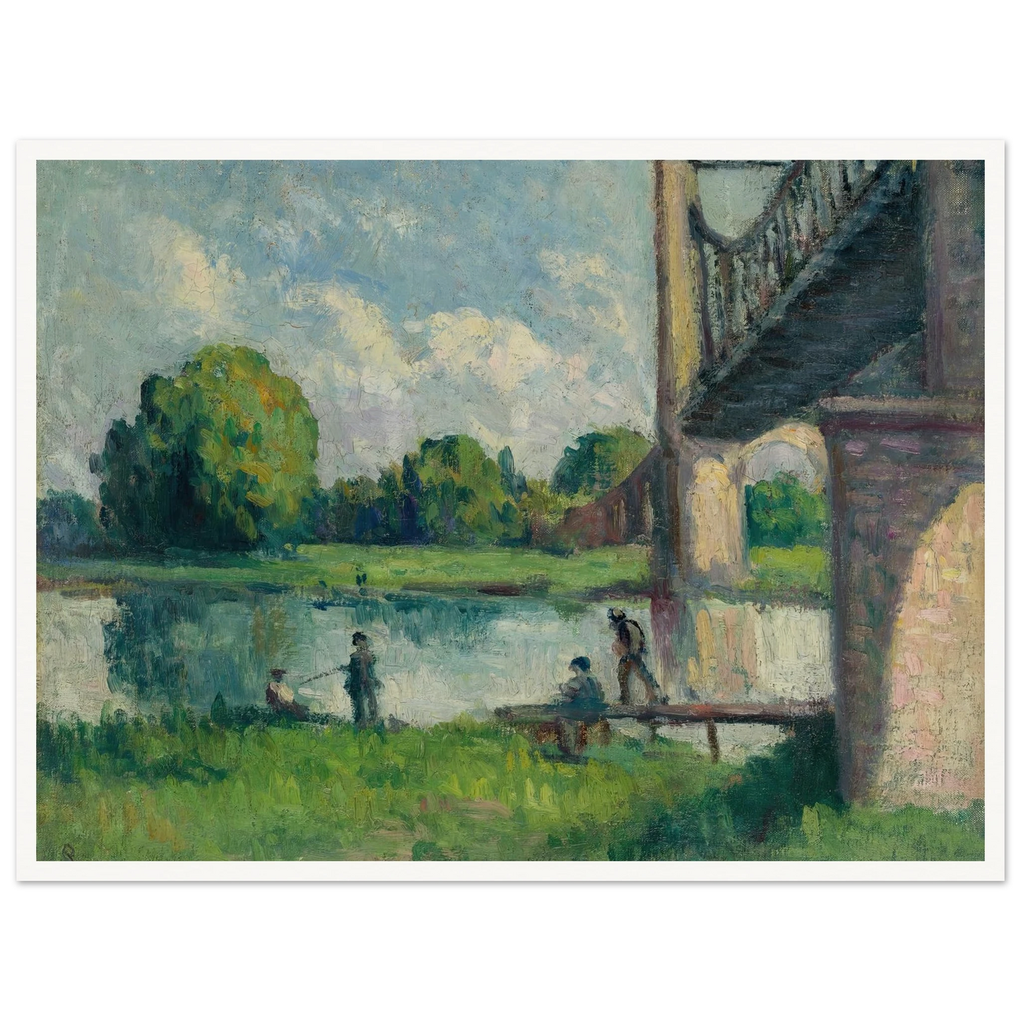 Pont Aux Environs D’angers (1916) Art Print | Maximilien Luce - Framed Poster - 30x40 cm / 12x16″ - Black frame