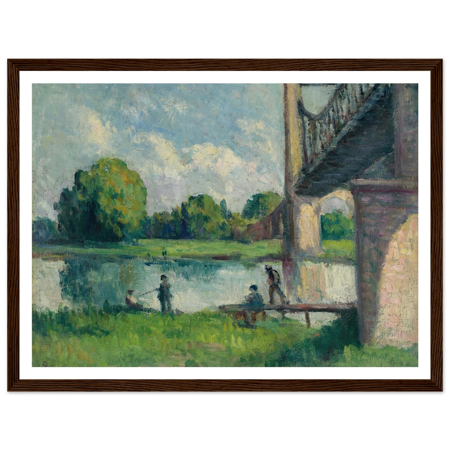 Pont Aux Environs D’angers (1916) Art Print | Maximilien Luce - Framed Poster - 30x40 cm / 12x16″ - Black frame