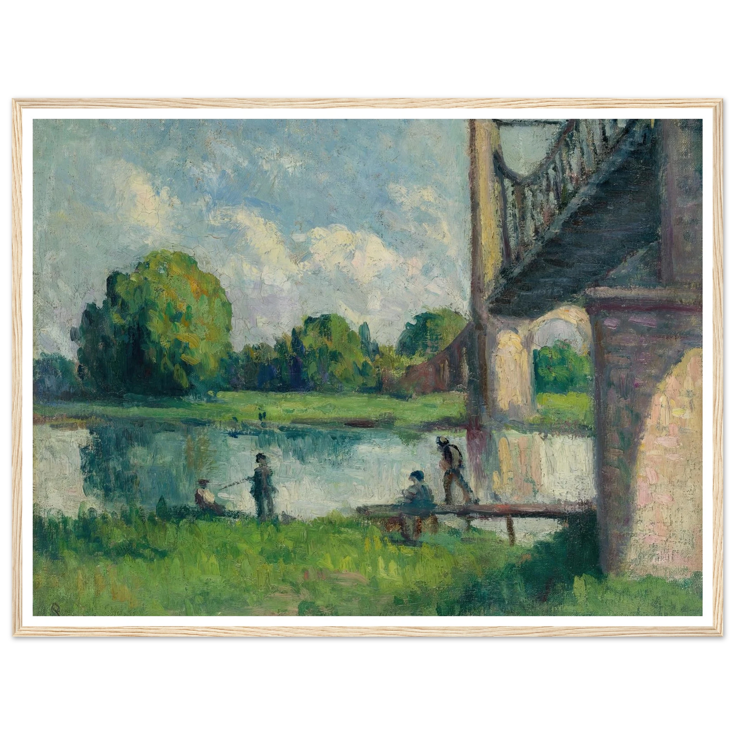 Pont Aux Environs D’angers (1916) Art Print | Maximilien Luce - Framed Poster - 30x40 cm / 12x16″ - Black frame