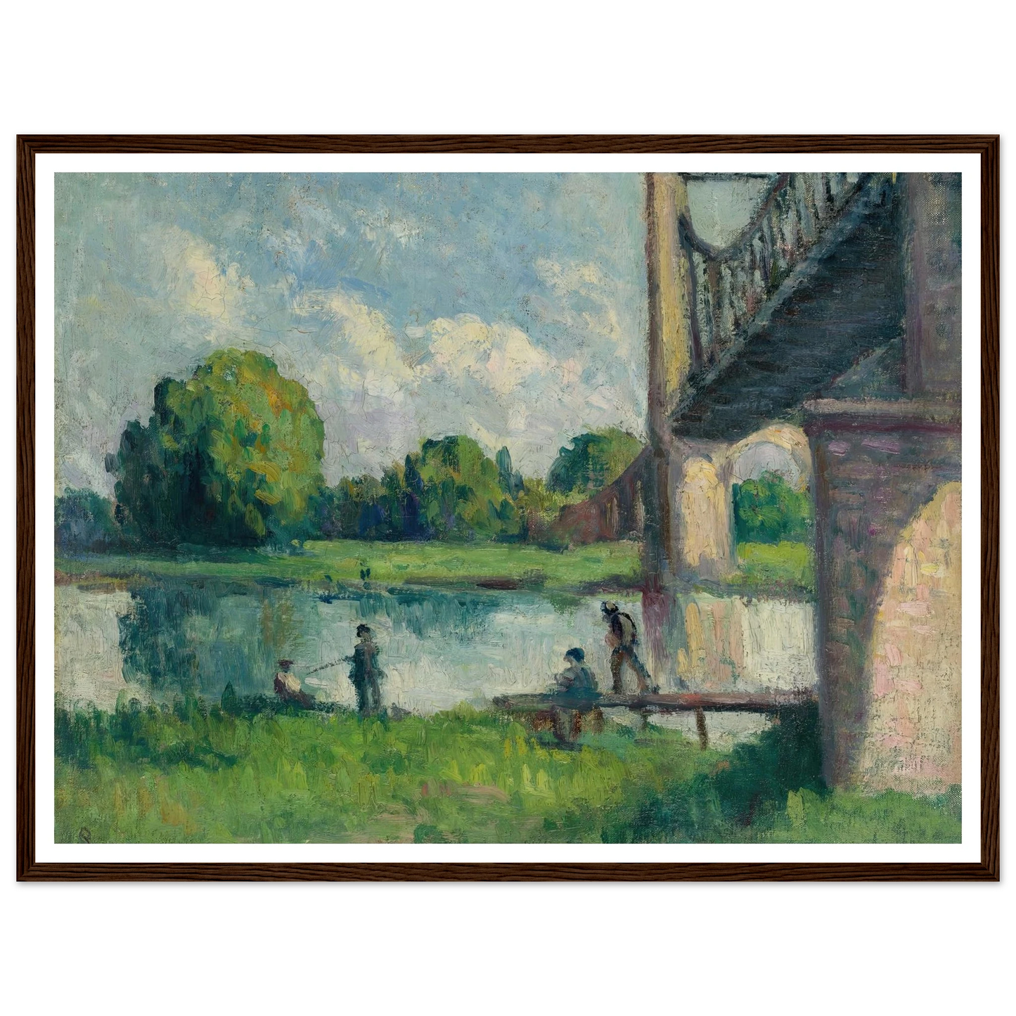Pont Aux Environs D’angers (1916) Art Print | Maximilien Luce - Framed Poster - 30x40 cm / 12x16″ - Black frame