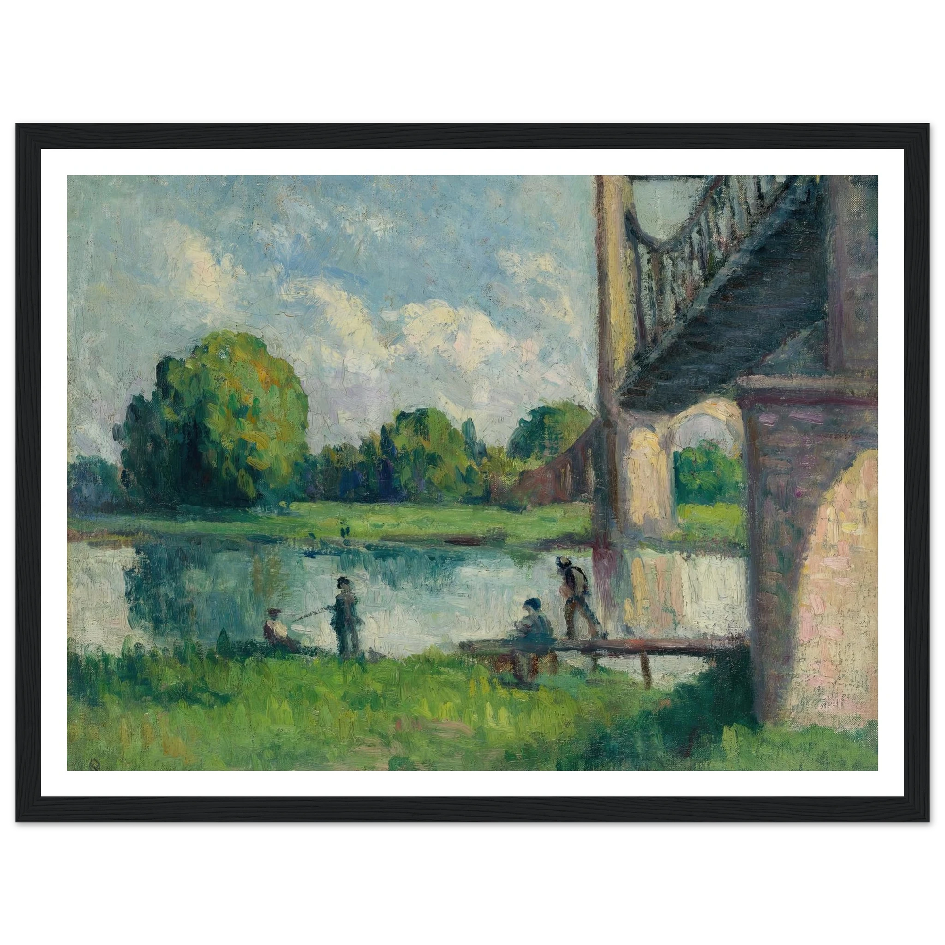 Pont Aux Environs D’angers (1916) Art Print | Maximilien Luce - Framed Poster - 30x40 cm / 12x16″ - Black frame