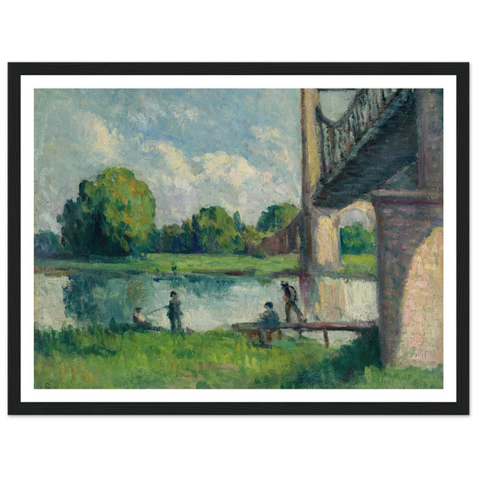 Pont Aux Environs D’angers (1916) Art Print | Maximilien Luce - Framed Poster - 30x40 cm / 12x16″ - Black frame