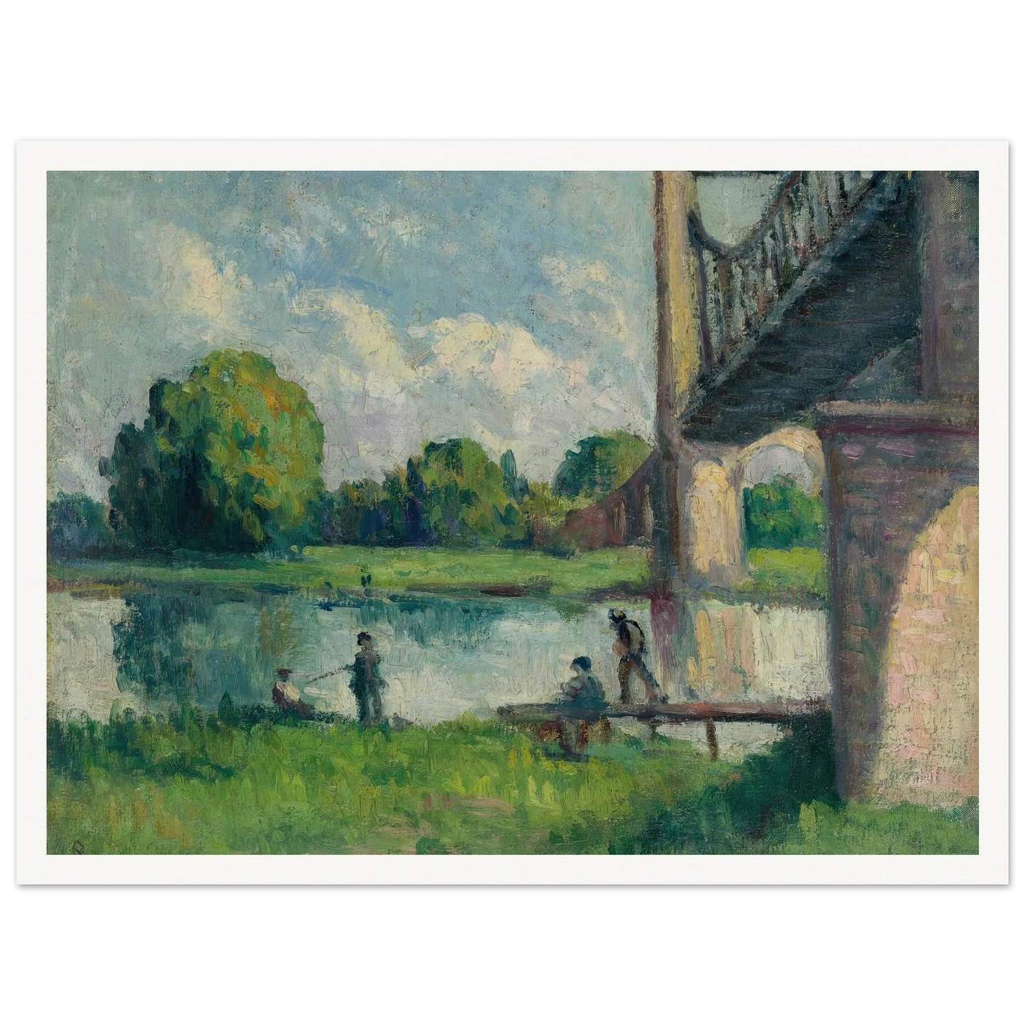 Pont Aux Environs D’angers (1916) Art Print | Maximilien Luce - Framed Poster - 30x40 cm / 12x16″ - Black frame