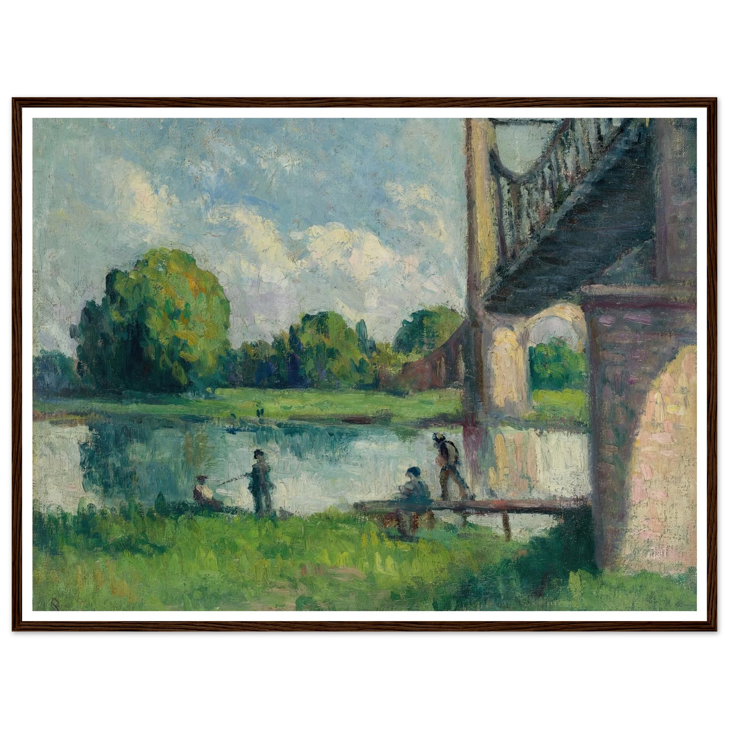 Pont Aux Environs D’angers (1916) Art Print | Maximilien Luce - Framed Poster - 30x40 cm / 12x16″ - Black frame