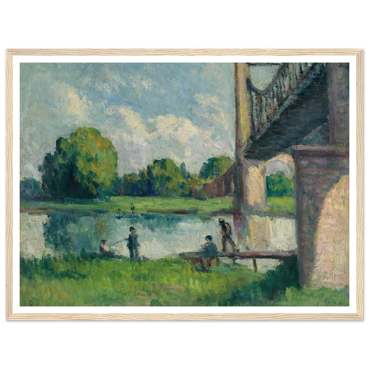 Pont Aux Environs D’angers (1916) Art Print | Maximilien Luce - Framed Poster - 30x40 cm / 12x16″ - Black frame