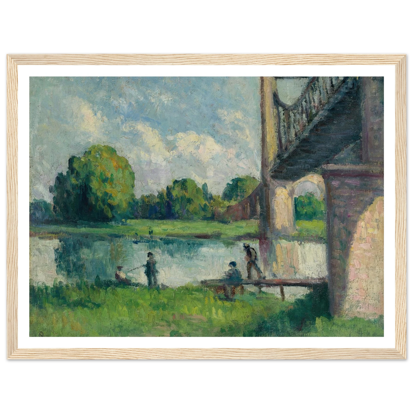 Pont Aux Environs D’angers (1916) Art Print | Maximilien Luce - Framed Poster - 30x40 cm / 12x16″ - Black frame