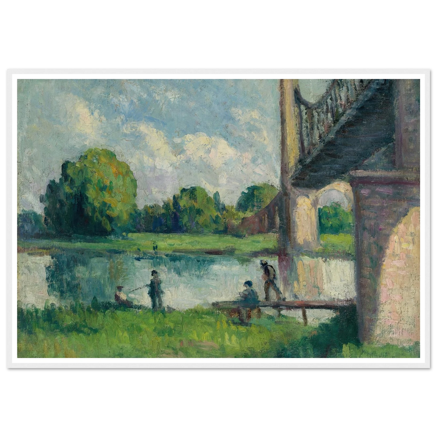 Pont Aux Environs D’angers (1916) Art Print | Maximilien Luce - Framed Poster - 30x40 cm / 12x16″ - Black frame