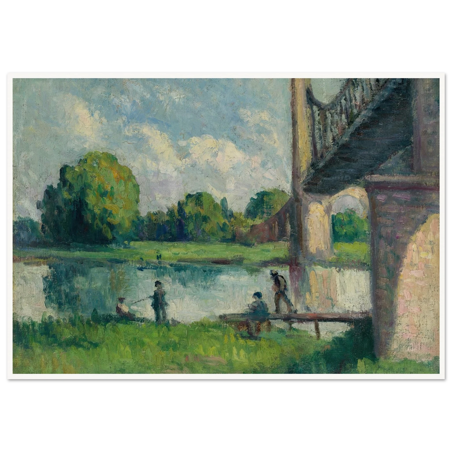 Pont Aux Environs D’angers (1916) Art Print | Maximilien Luce - Framed Poster - 30x40 cm / 12x16″ - Black frame