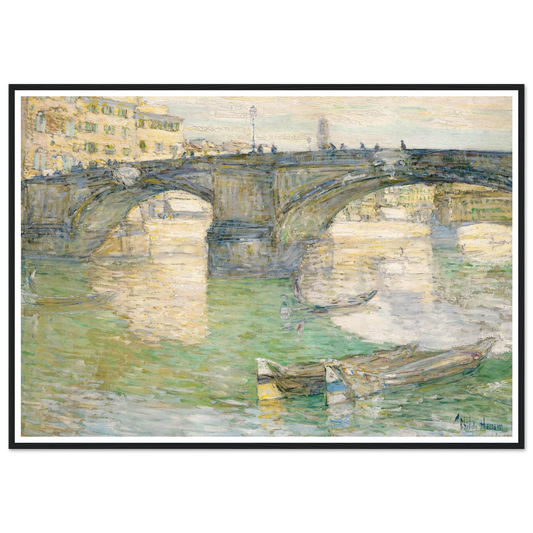 Ponte Santa Trinità (1897) Art Print | Childe Hassam - Framed Poster - 70x100 cm / 28x40″ - Black frame