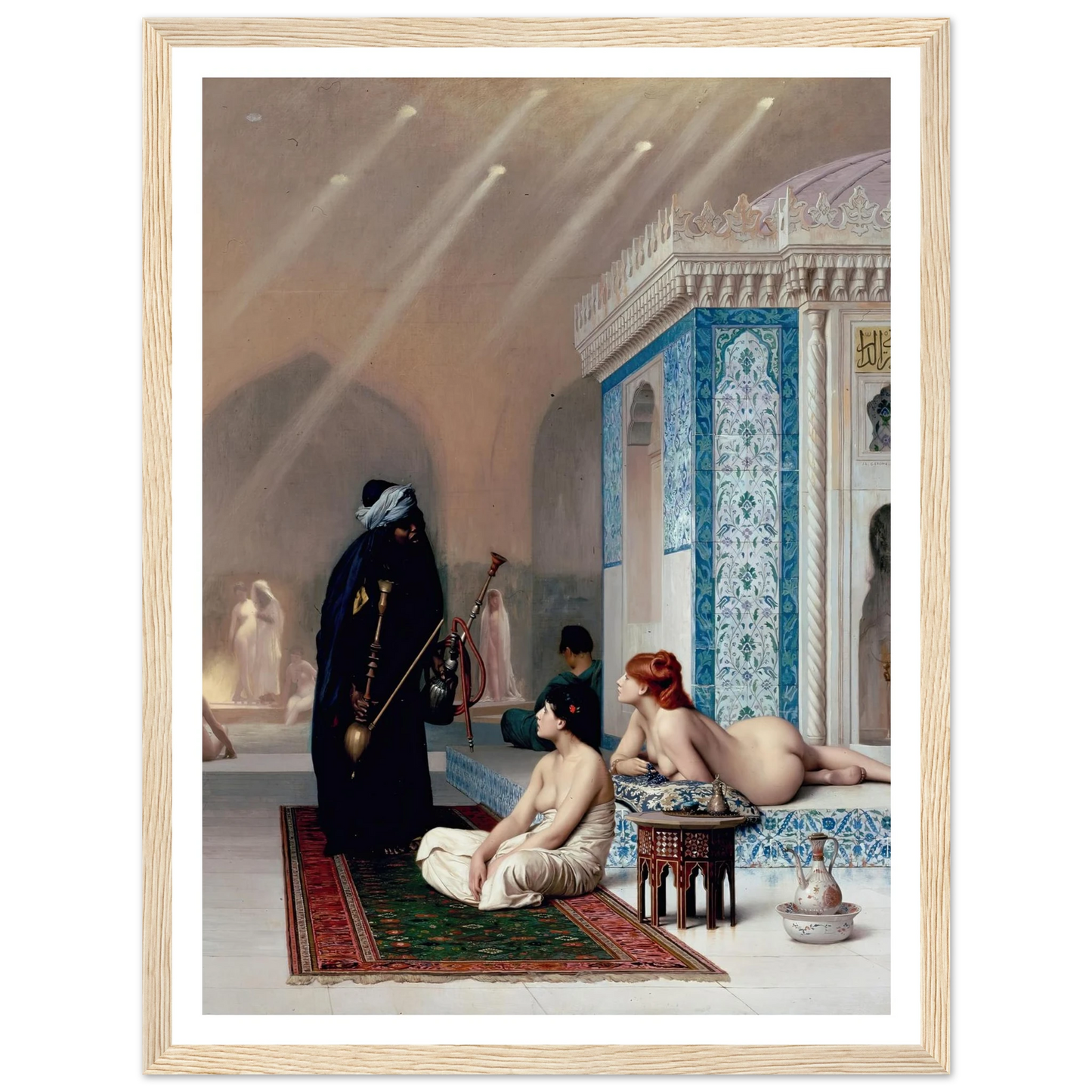 Pool in a Harem (1875) Art Print | Jean Leon Gerome - Framed Poster - 30x40 cm / 12x16″ - Black frame