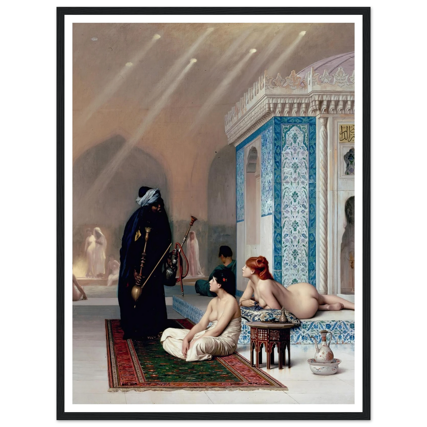 Pool in a Harem (1875) Art Print | Jean Leon Gerome - Framed Poster - 30x40 cm / 12x16″ - Black frame