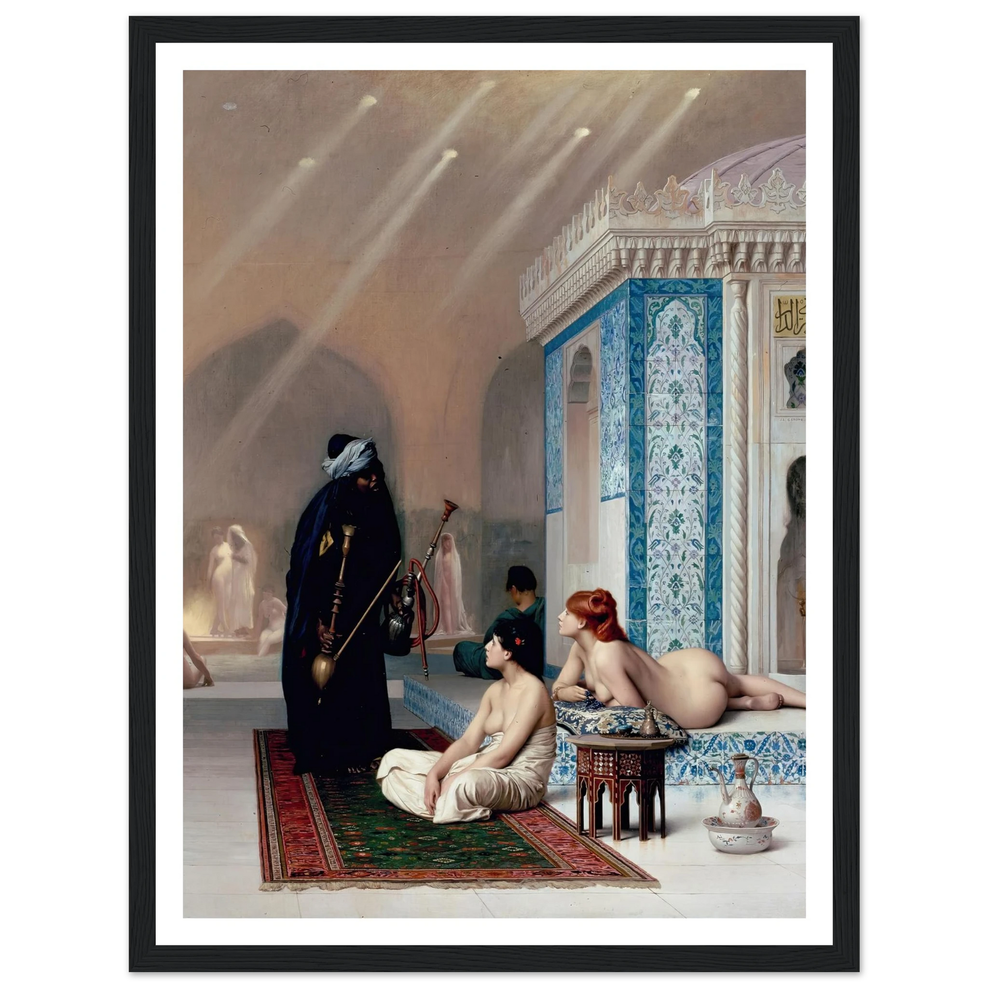 Pool in a Harem (1875) Art Print | Jean Leon Gerome - Framed Poster - 30x40 cm / 12x16″ - Black frame