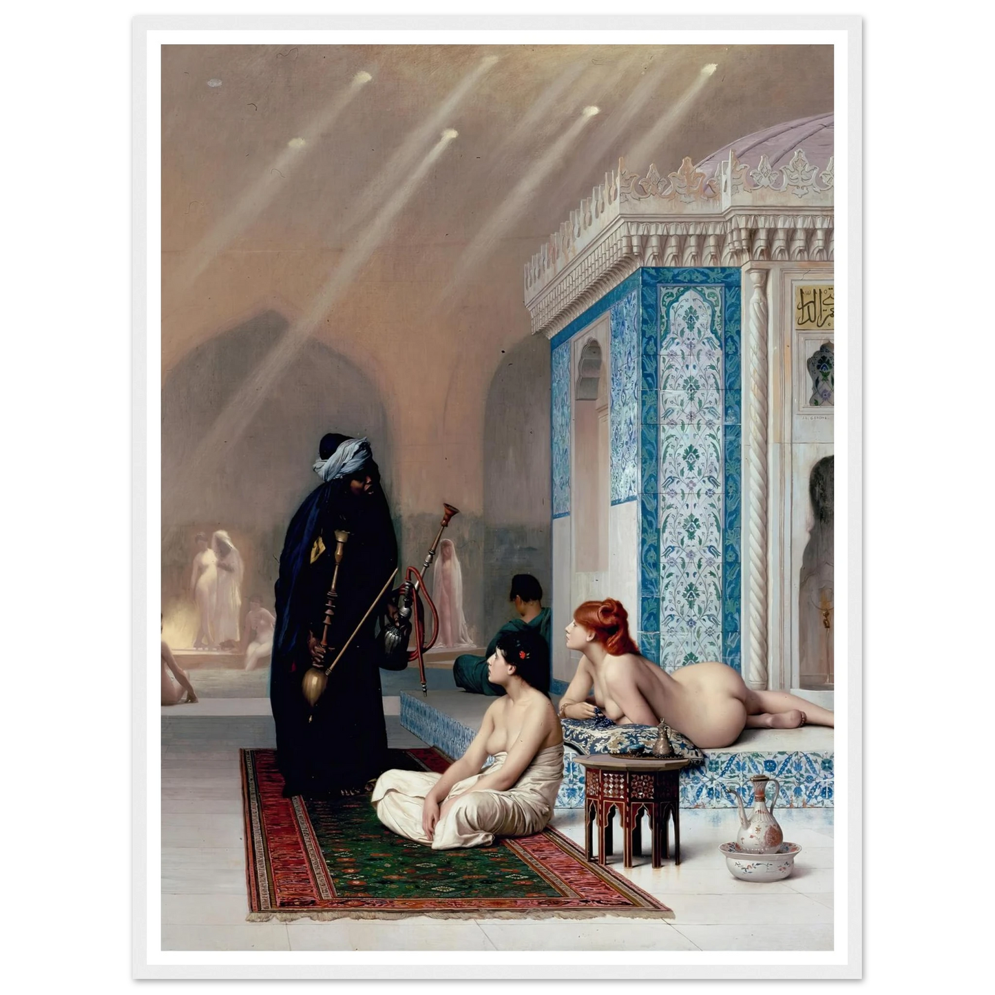 Pool in a Harem (1875) Art Print | Jean Leon Gerome - Framed Poster - 30x40 cm / 12x16″ - Black frame