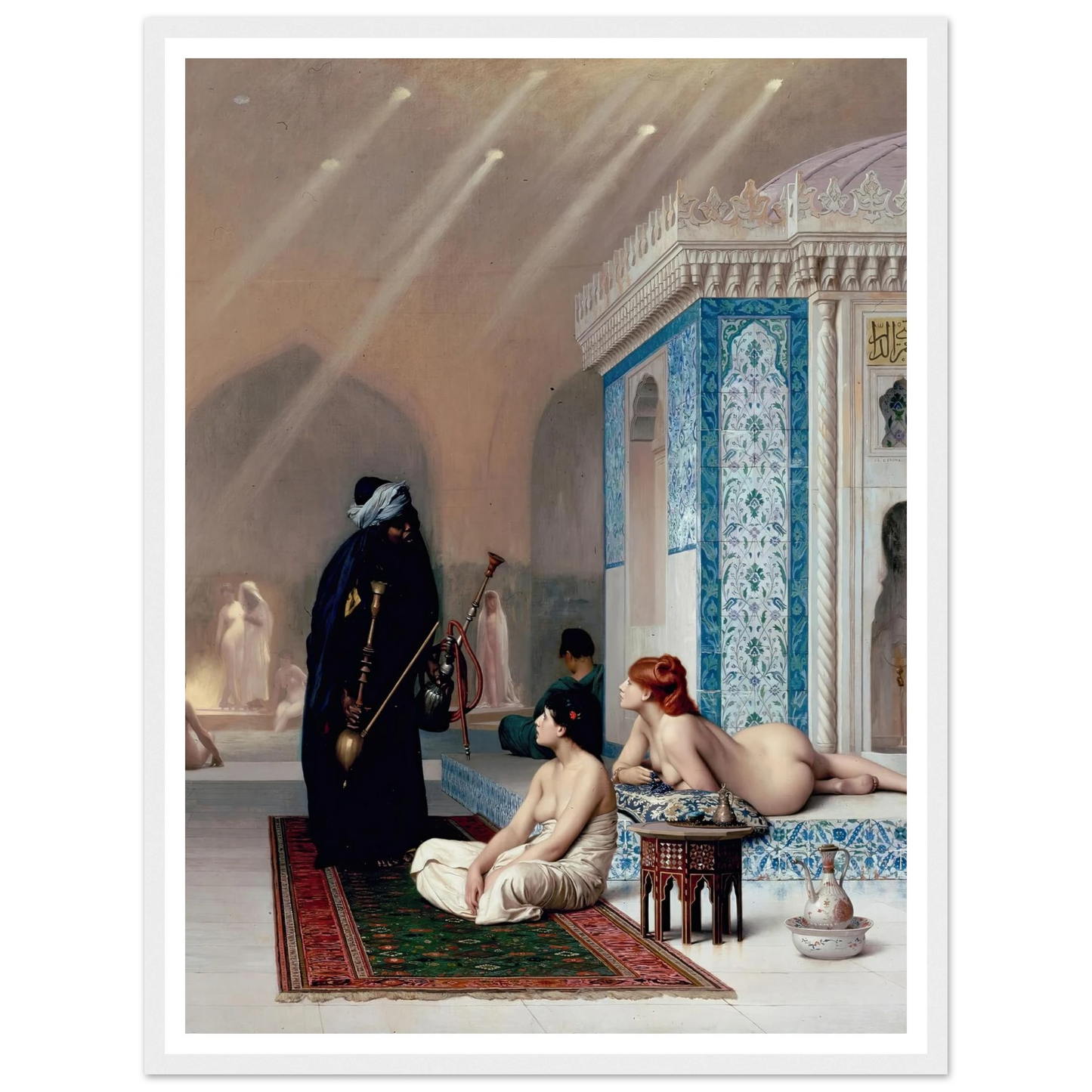 Pool in a Harem (1875) Art Print | Jean Leon Gerome - Framed Poster - 30x40 cm / 12x16″ - Black frame