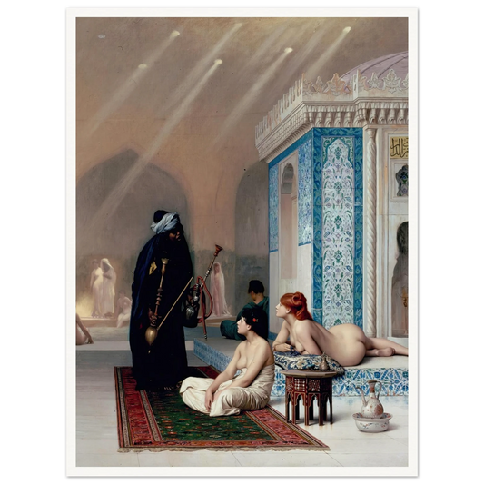 Pool in a Harem (1875) Art Print | Jean Leon Gerome - Framed Poster - 30x40 cm / 12x16″ - Black frame