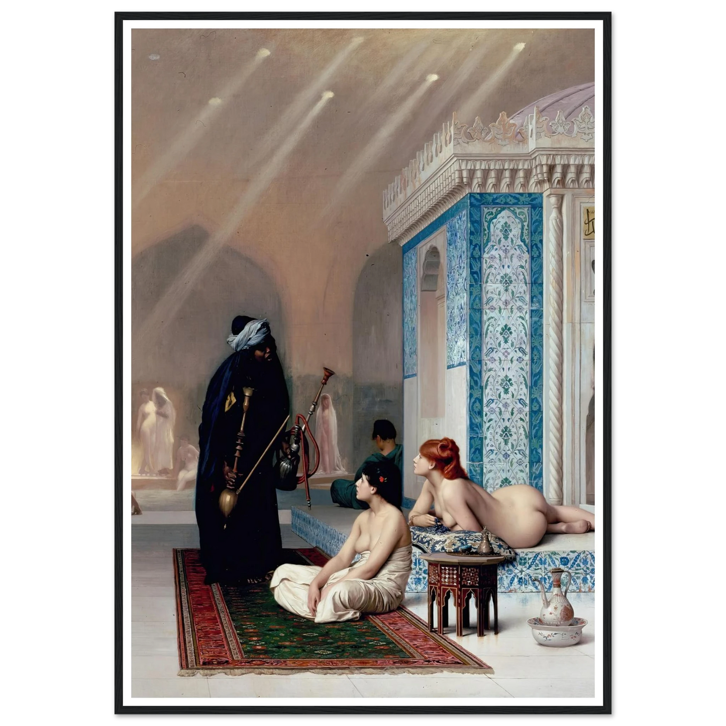 Pool in a Harem (1875) Art Print | Jean Leon Gerome - Framed Poster - 30x40 cm / 12x16″ - Black frame