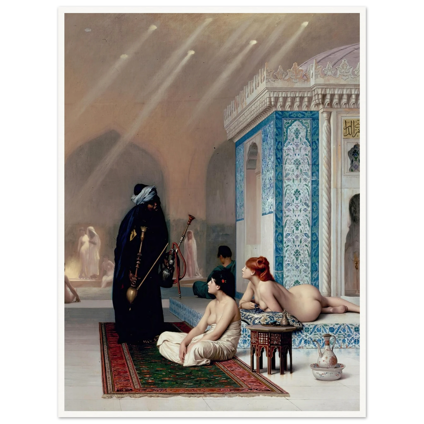 Pool in a Harem (1875) Art Print | Jean Leon Gerome - Framed Poster - 30x40 cm / 12x16″ - Black frame