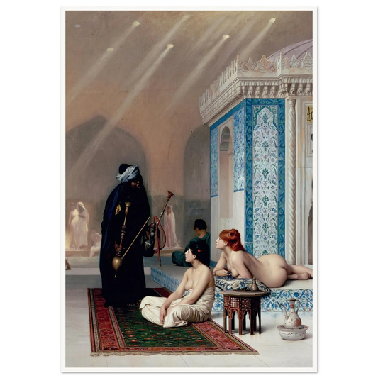 Pool in a Harem (1875) Art Print | Jean Leon Gerome - Framed Poster - 30x40 cm / 12x16″ - Black frame