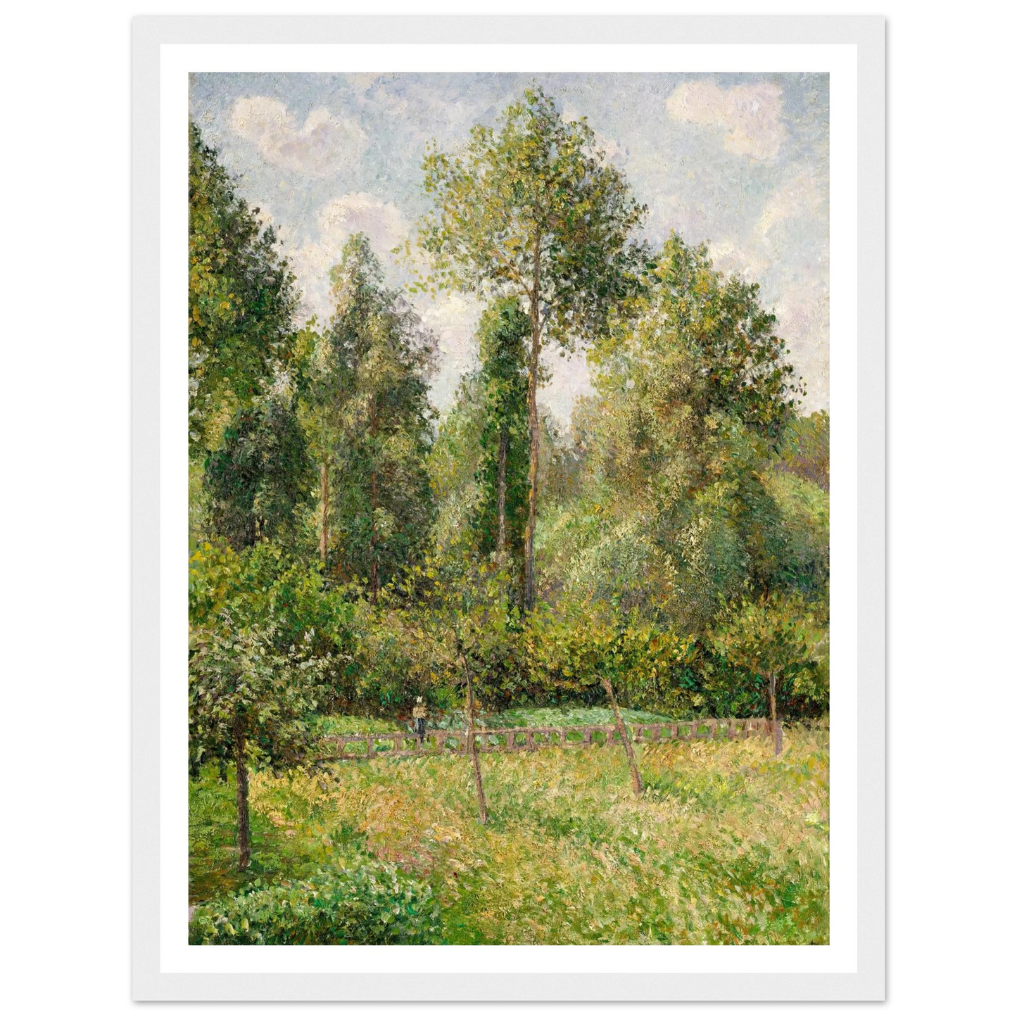 Poplars, Éragny (1895) Art Print | Camille Pissarro - Framed Poster - 30x40 cm / 12x16″ - Black frame