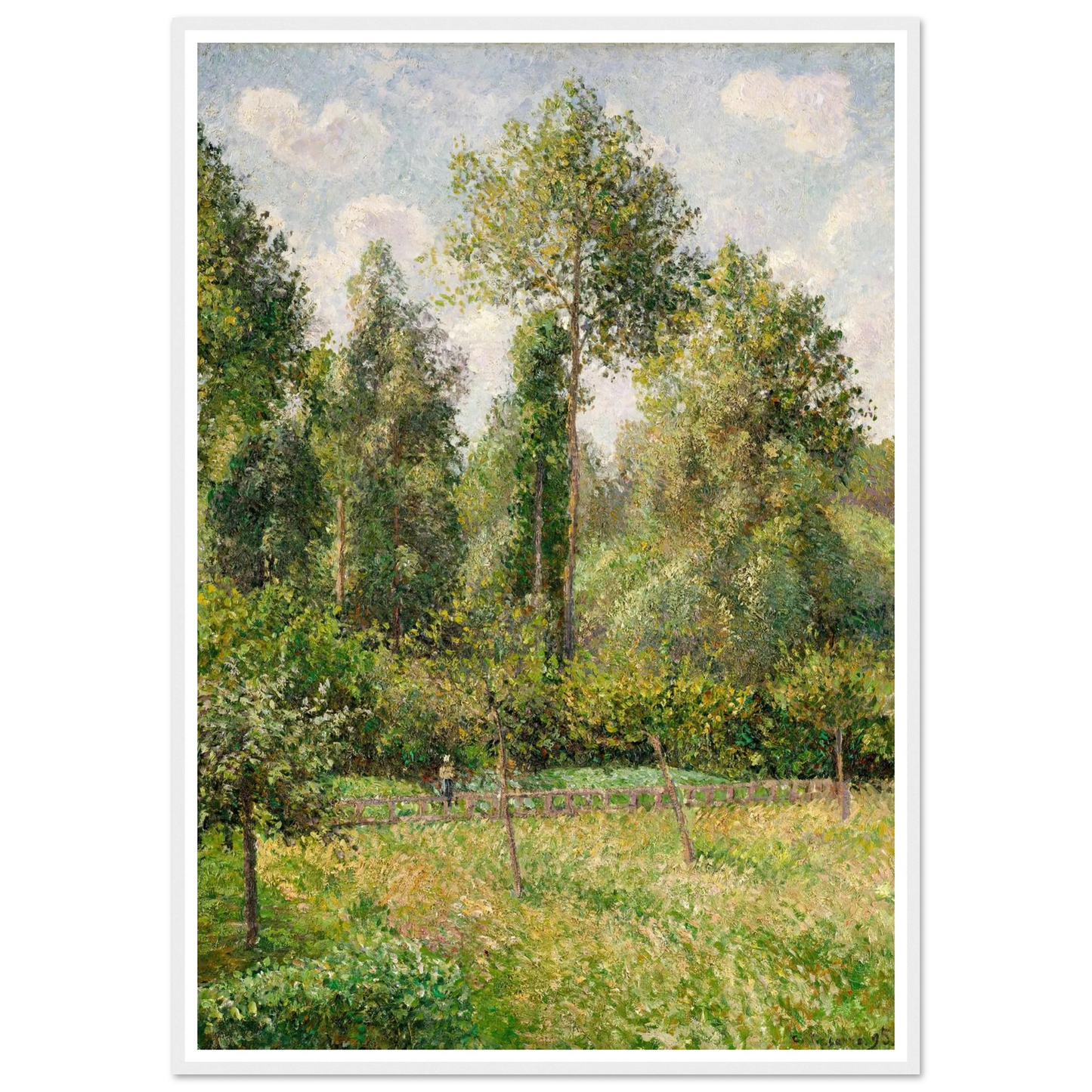 Poplars, Éragny (1895) Art Print | Camille Pissarro - Framed Poster - 30x40 cm / 12x16″ - Black frame