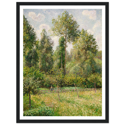 Poplars, Éragny (1895) Art Print | Camille Pissarro - Framed Poster - 30x40 cm / 12x16″ - Black frame