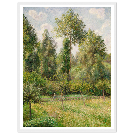 Poplars, Éragny (1895) Art Print | Camille Pissarro - Framed Poster - 30x40 cm / 12x16″ - Black frame