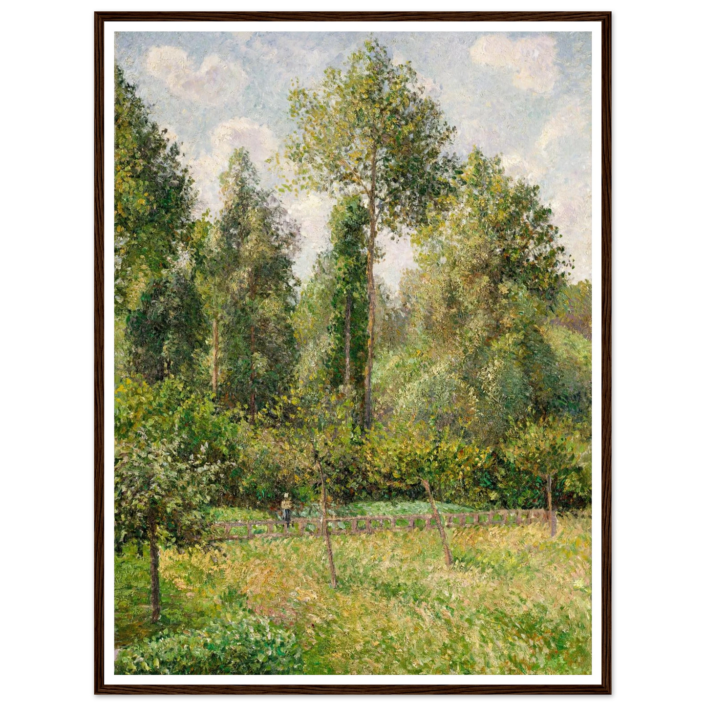 Poplars, Éragny (1895) Art Print | Camille Pissarro - Framed Poster - 30x40 cm / 12x16″ - Black frame