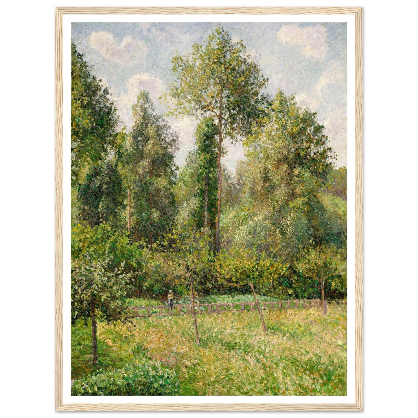 Poplars, Éragny (1895) Art Print | Camille Pissarro - Framed Poster - 30x40 cm / 12x16″ - Black frame