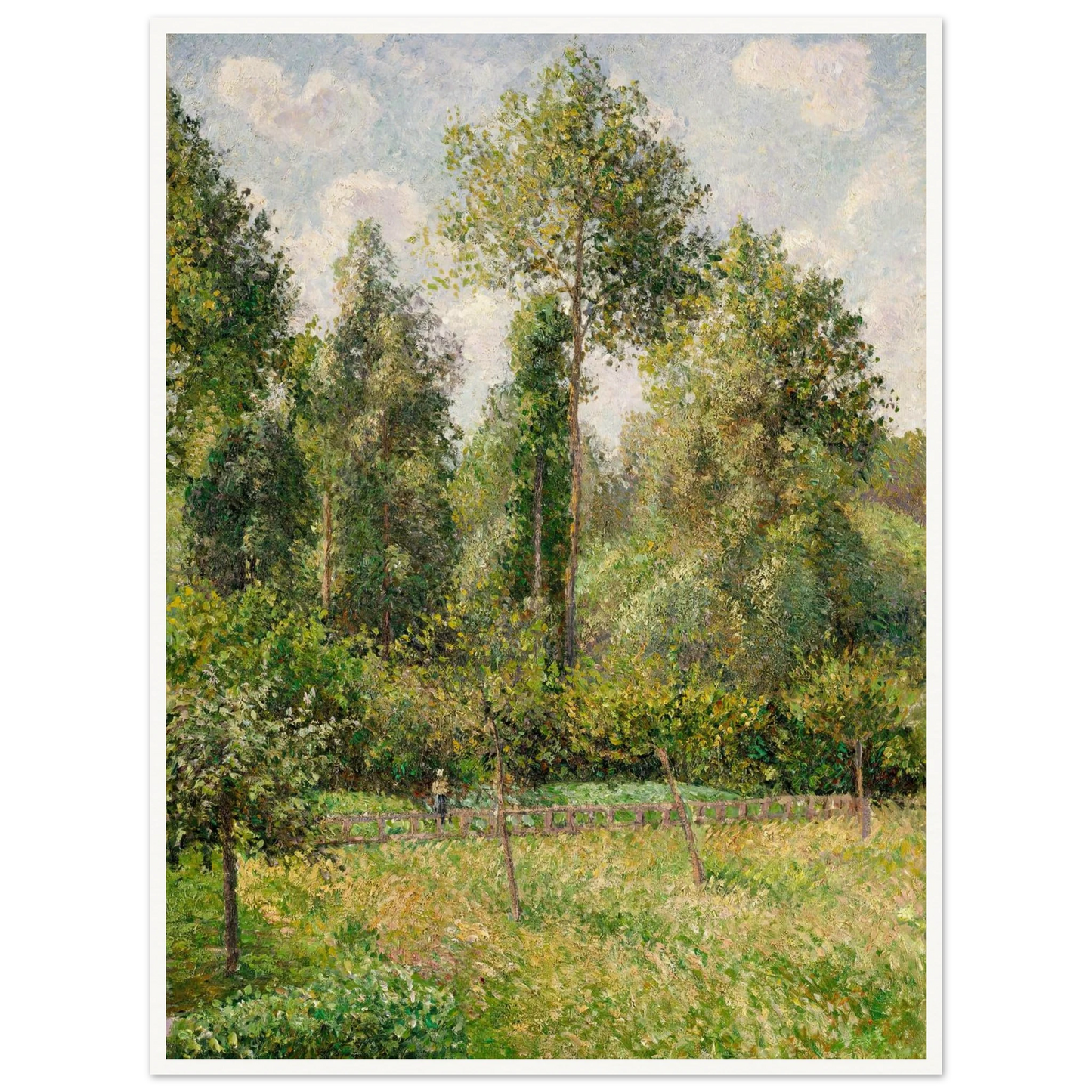 Poplars, Éragny (1895) Art Print | Camille Pissarro - Framed Poster - 30x40 cm / 12x16″ - Black frame