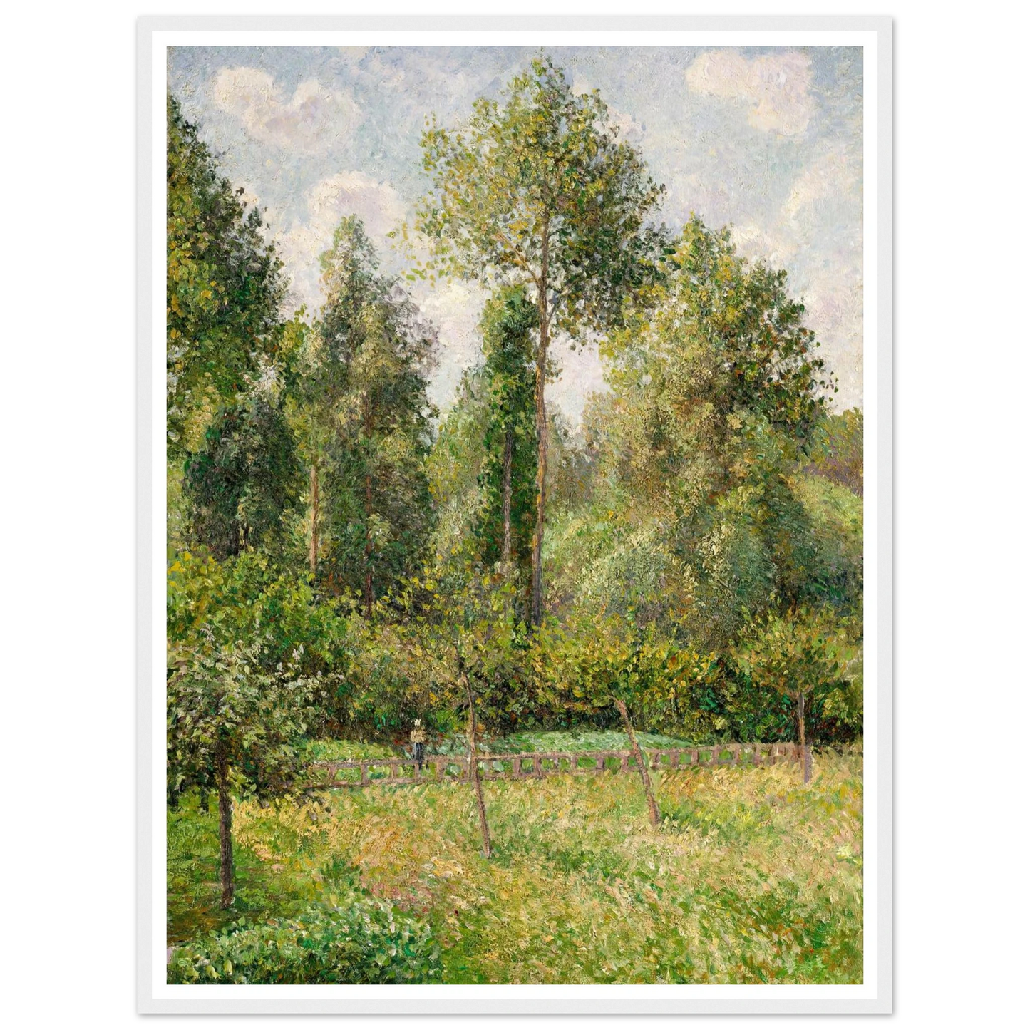 Poplars, Éragny (1895) Art Print | Camille Pissarro - Framed Poster - 30x40 cm / 12x16″ - Black frame