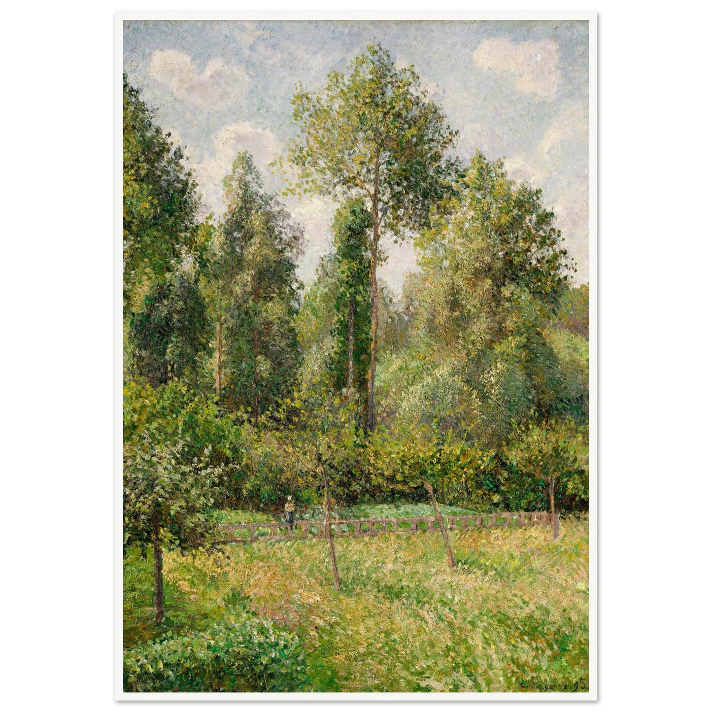 Poplars, Éragny (1895) Art Print | Camille Pissarro - Framed Poster - 30x40 cm / 12x16″ - Black frame