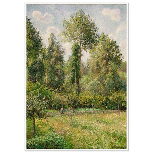 Poplars, Éragny (1895) Art Print | Camille Pissarro - Framed Poster - 30x40 cm / 12x16″ - Black frame