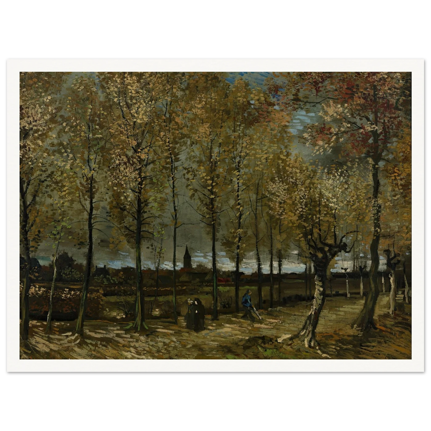 Poplars near Nuenen (1885) Art Print | Vincent van Gogh - Framed Poster - 30x40 cm / 12x16″ - Black frame
