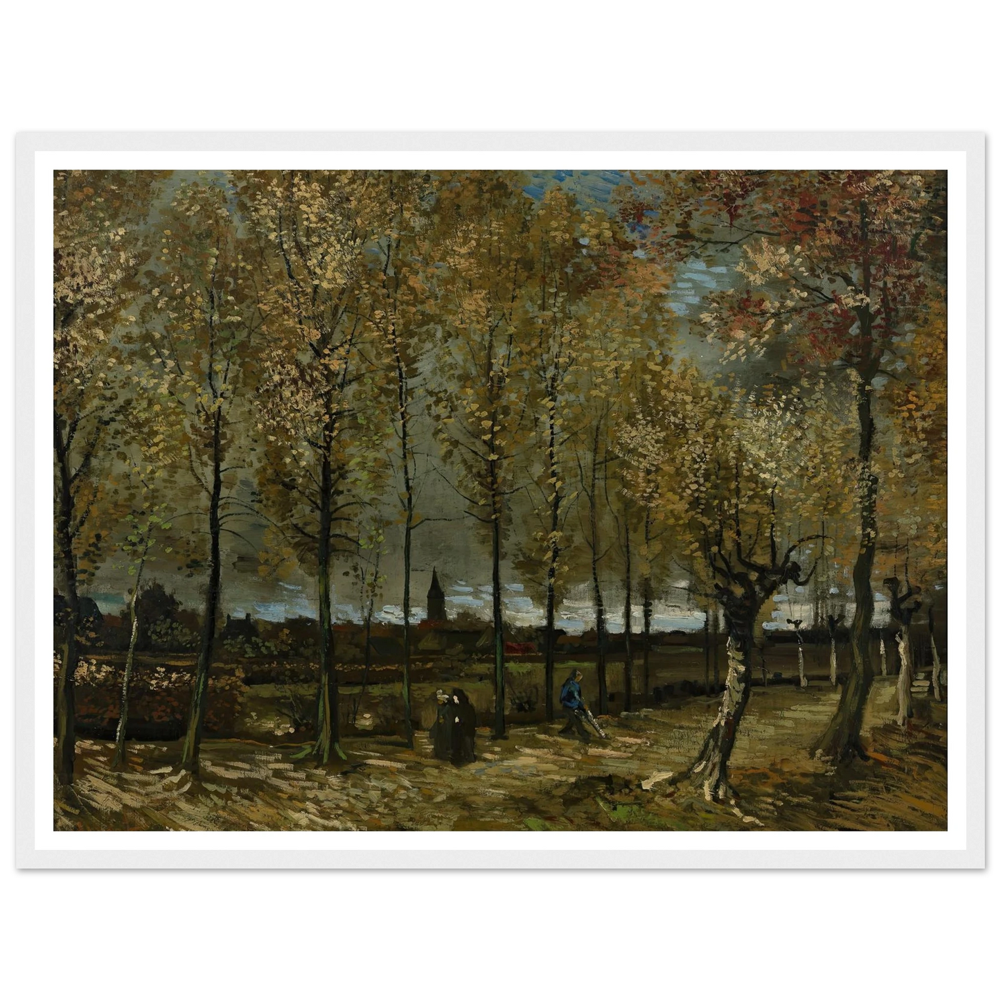 Poplars near Nuenen (1885) Art Print | Vincent van Gogh - Framed Poster - 30x40 cm / 12x16″ - Black frame