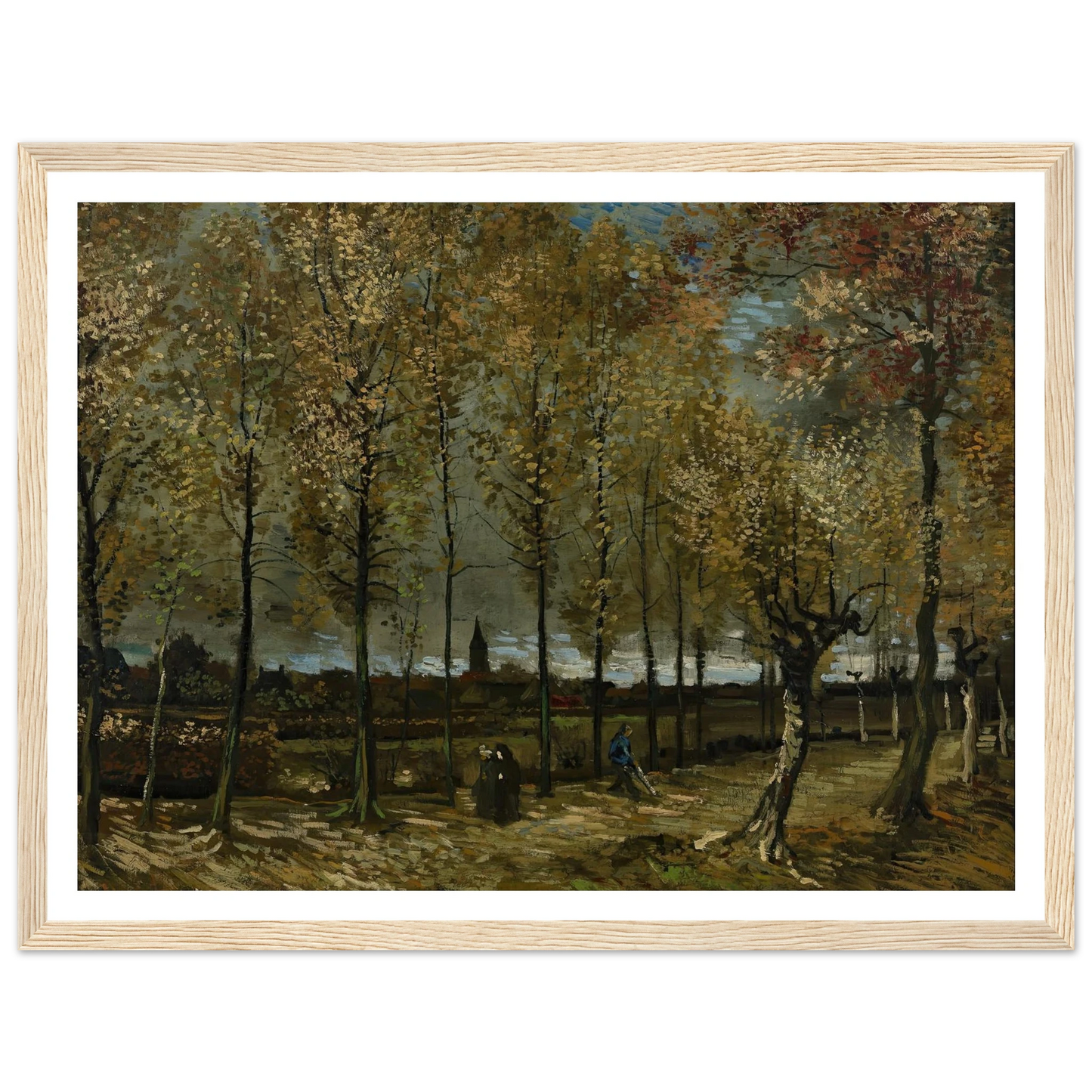 Poplars near Nuenen (1885) Art Print | Vincent van Gogh - Framed Poster - 30x40 cm / 12x16″ - Black frame