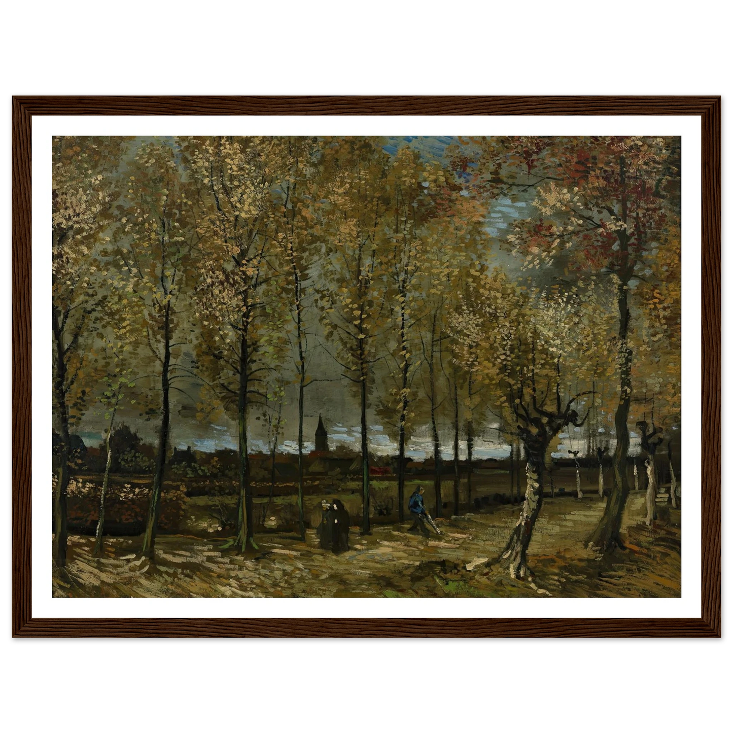 Poplars near Nuenen (1885) Art Print | Vincent van Gogh - Framed Poster - 30x40 cm / 12x16″ - Black frame