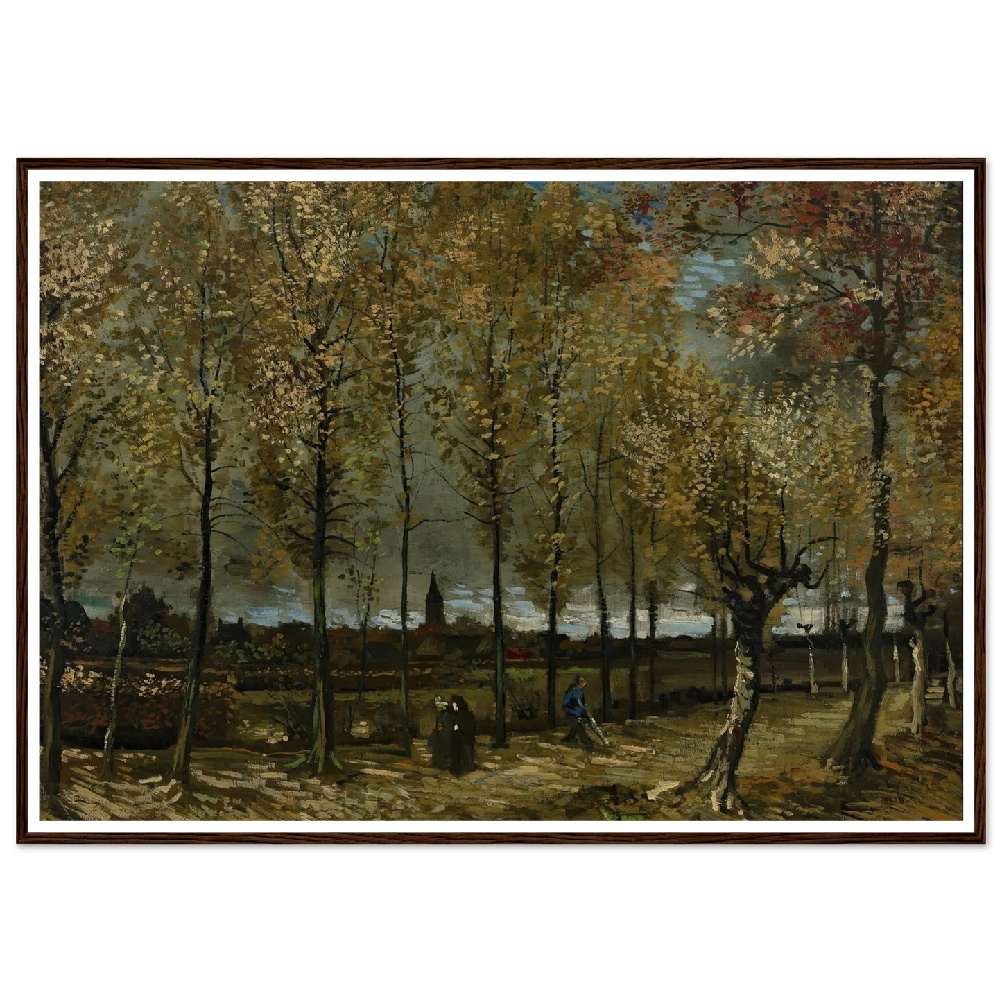 Poplars near Nuenen (1885) Art Print | Vincent van Gogh - Framed Poster - 30x40 cm / 12x16″ - Black frame