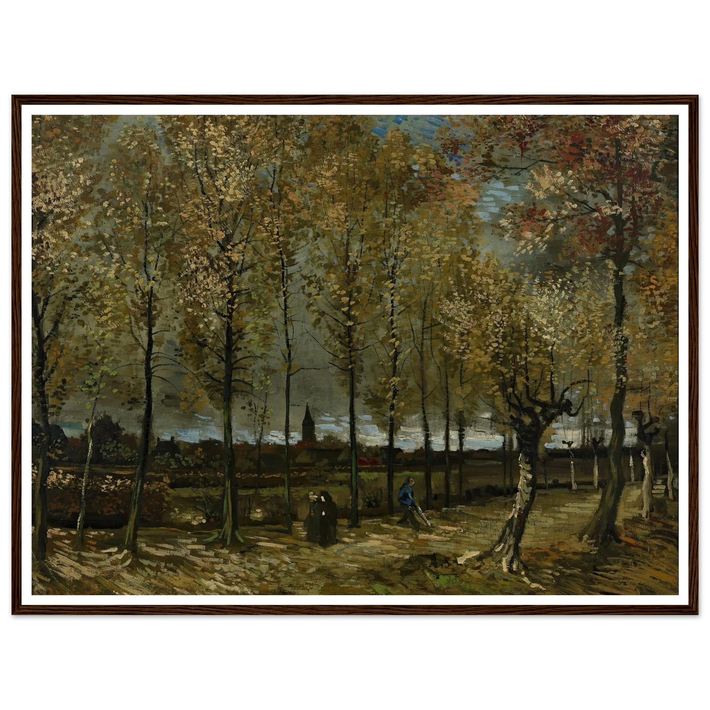 Poplars near Nuenen (1885) Art Print | Vincent van Gogh - Framed Poster - 30x40 cm / 12x16″ - Black frame