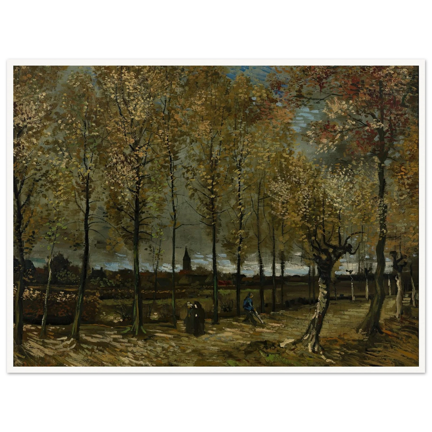 Poplars near Nuenen (1885) Art Print | Vincent van Gogh - Framed Poster - 30x40 cm / 12x16″ - Black frame