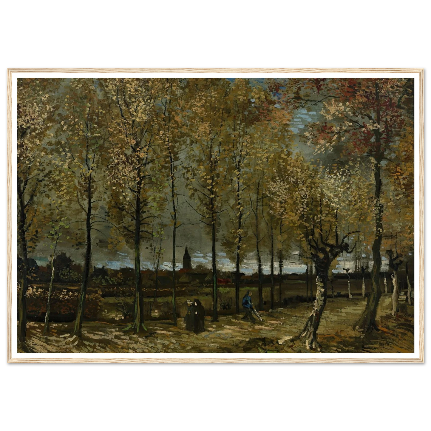 Poplars near Nuenen (1885) Art Print | Vincent van Gogh - Framed Poster - 30x40 cm / 12x16″ - Black frame