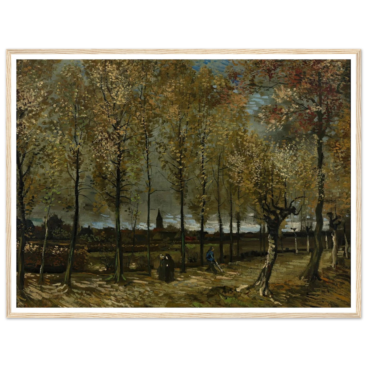 Poplars near Nuenen (1885) Art Print | Vincent van Gogh - Framed Poster - 30x40 cm / 12x16″ - Black frame