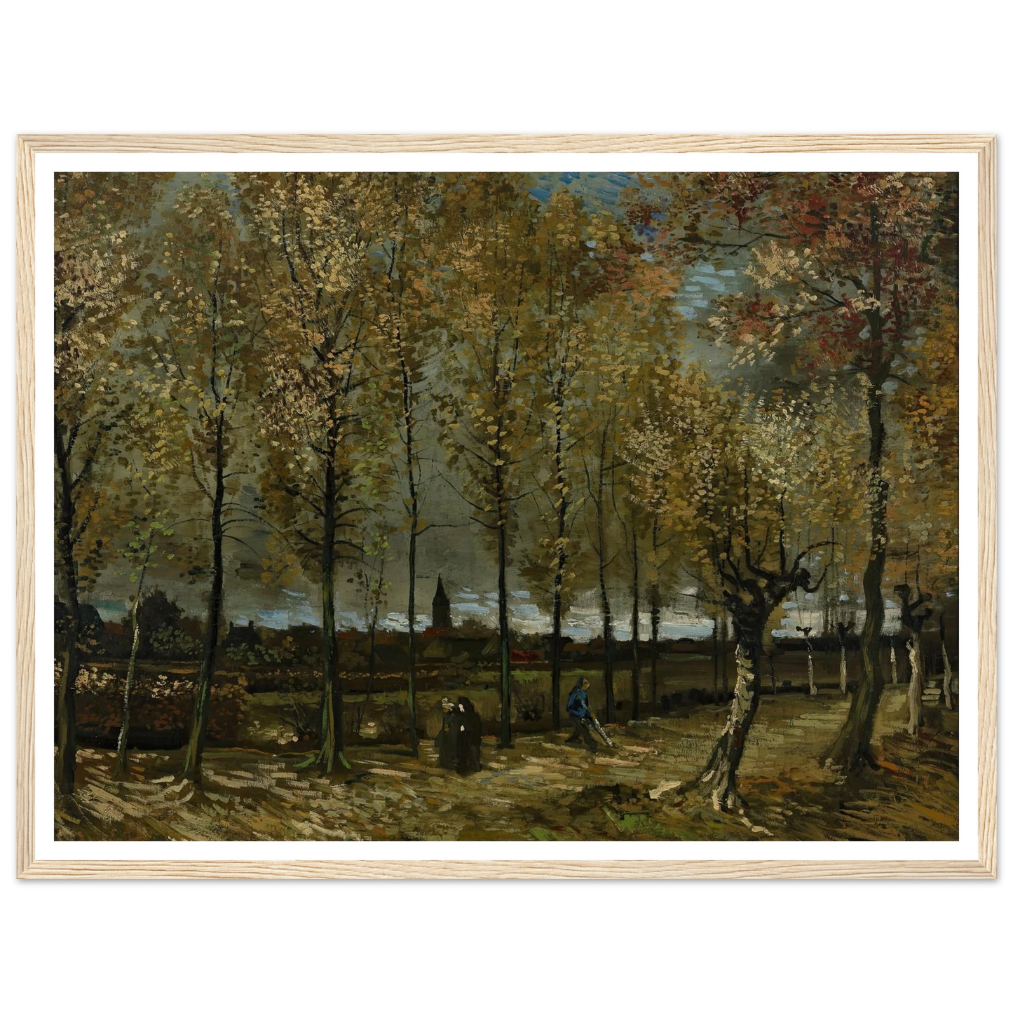 Poplars near Nuenen (1885) Art Print | Vincent van Gogh - Framed Poster - 30x40 cm / 12x16″ - Black frame