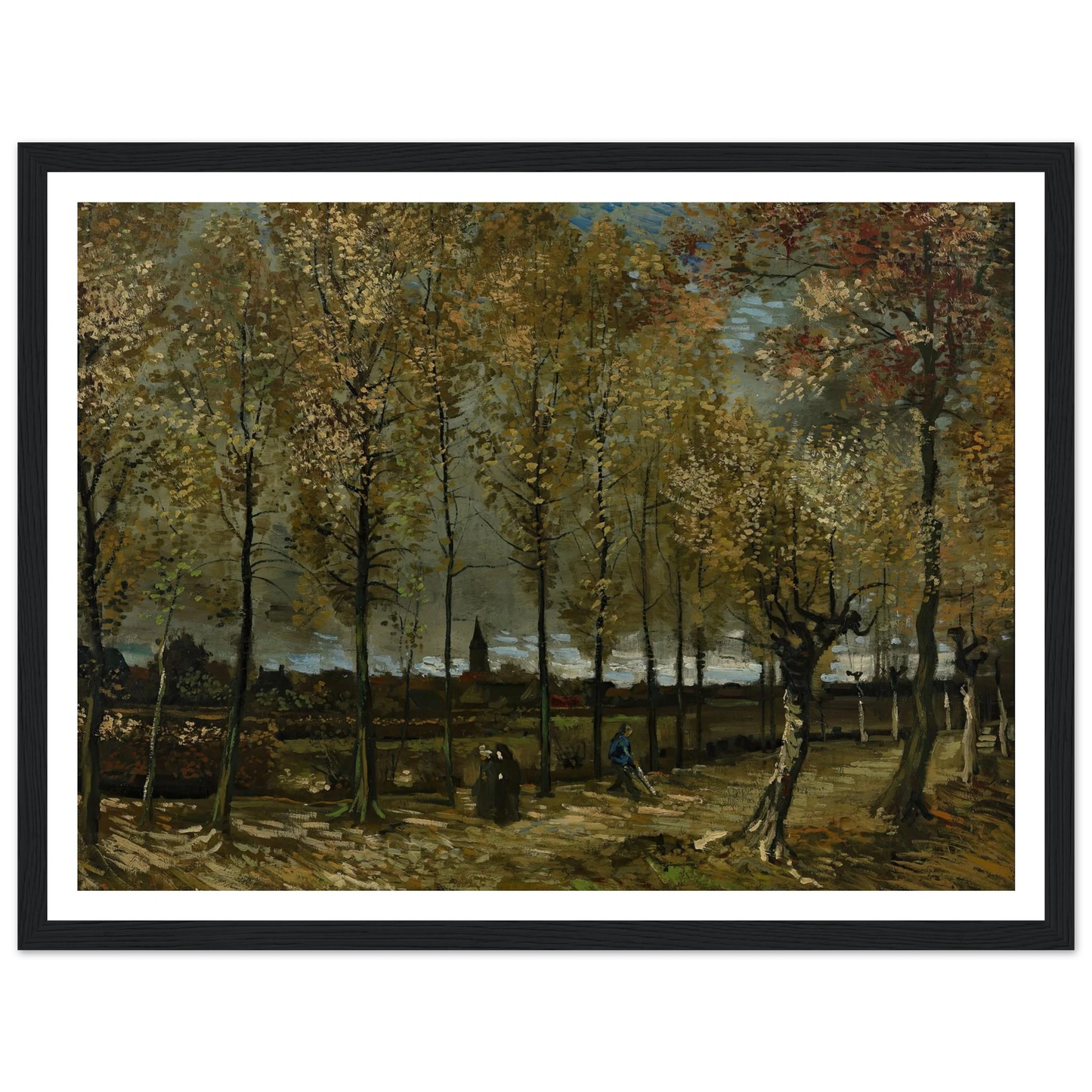 Poplars near Nuenen (1885) Art Print | Vincent van Gogh - Framed Poster - 30x40 cm / 12x16″ - Black frame