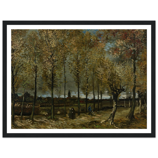Poplars near Nuenen (1885) Art Print | Vincent van Gogh - Framed Poster - 30x40 cm / 12x16″ - Black frame