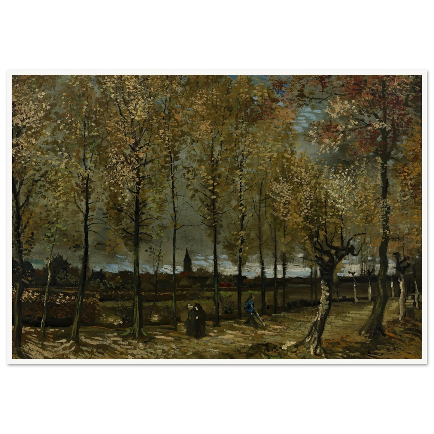Poplars near Nuenen (1885) Art Print | Vincent van Gogh - Framed Poster - 30x40 cm / 12x16″ - Black frame