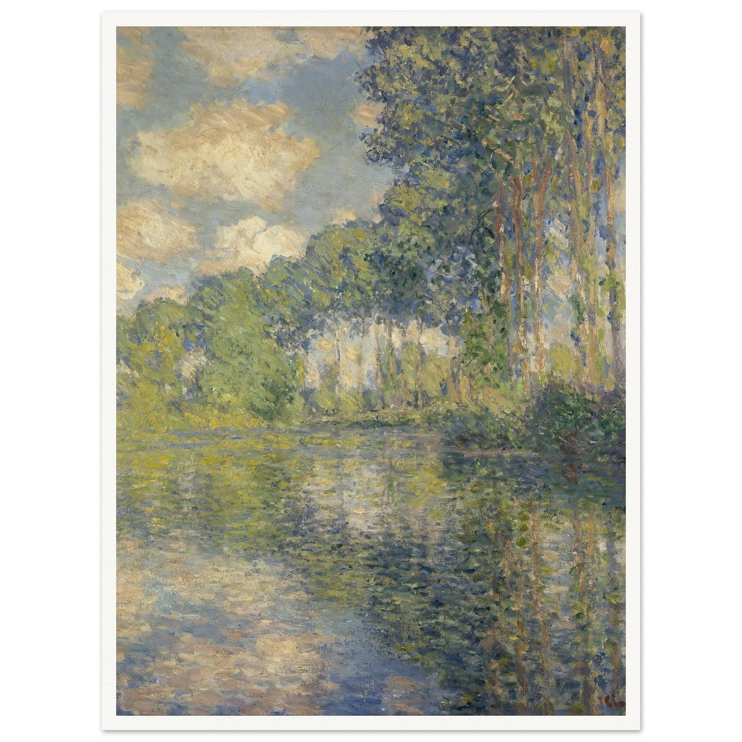 Poplars on the Epte (1891) Art Print | Claude Monet - Framed Poster - 30x40 cm / 12x16″ - Black frame