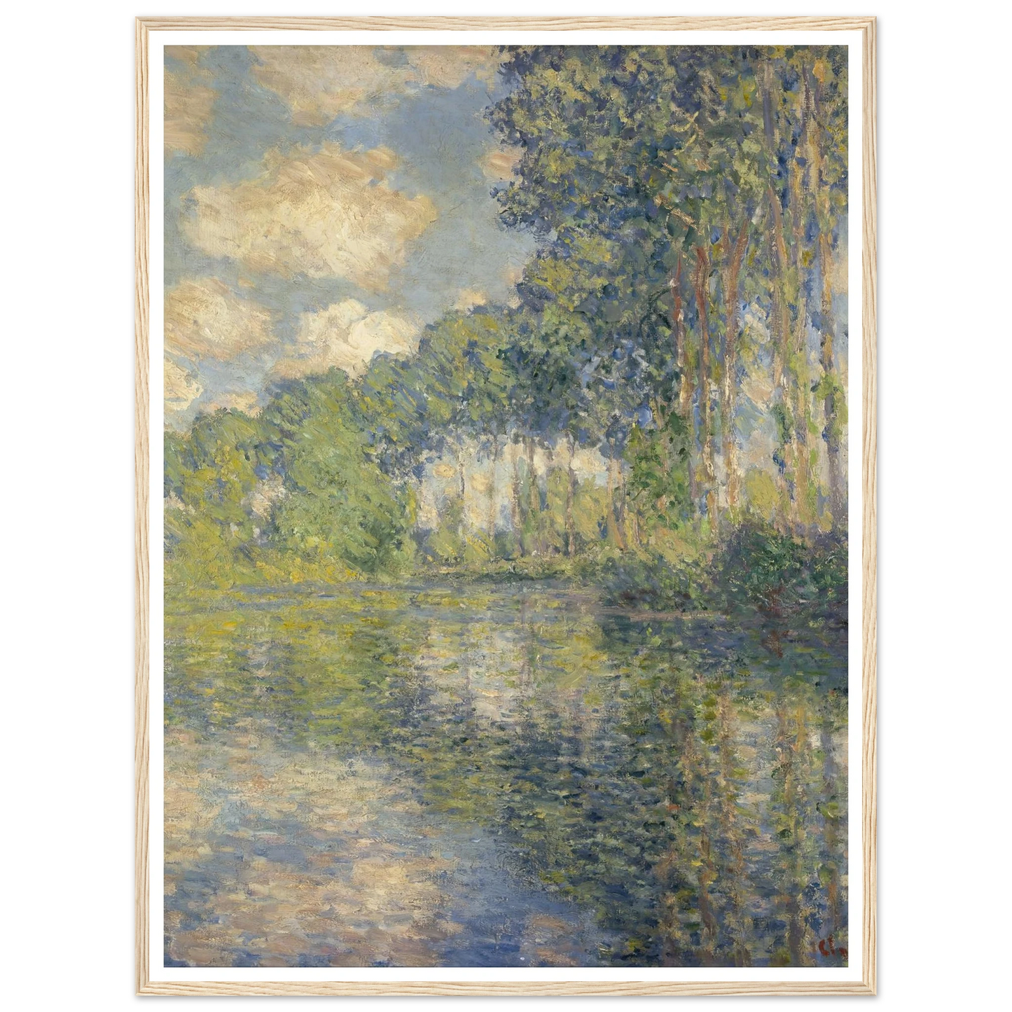 Poplars on the Epte (1891) Art Print | Claude Monet - Framed Poster - 30x40 cm / 12x16″ - Black frame