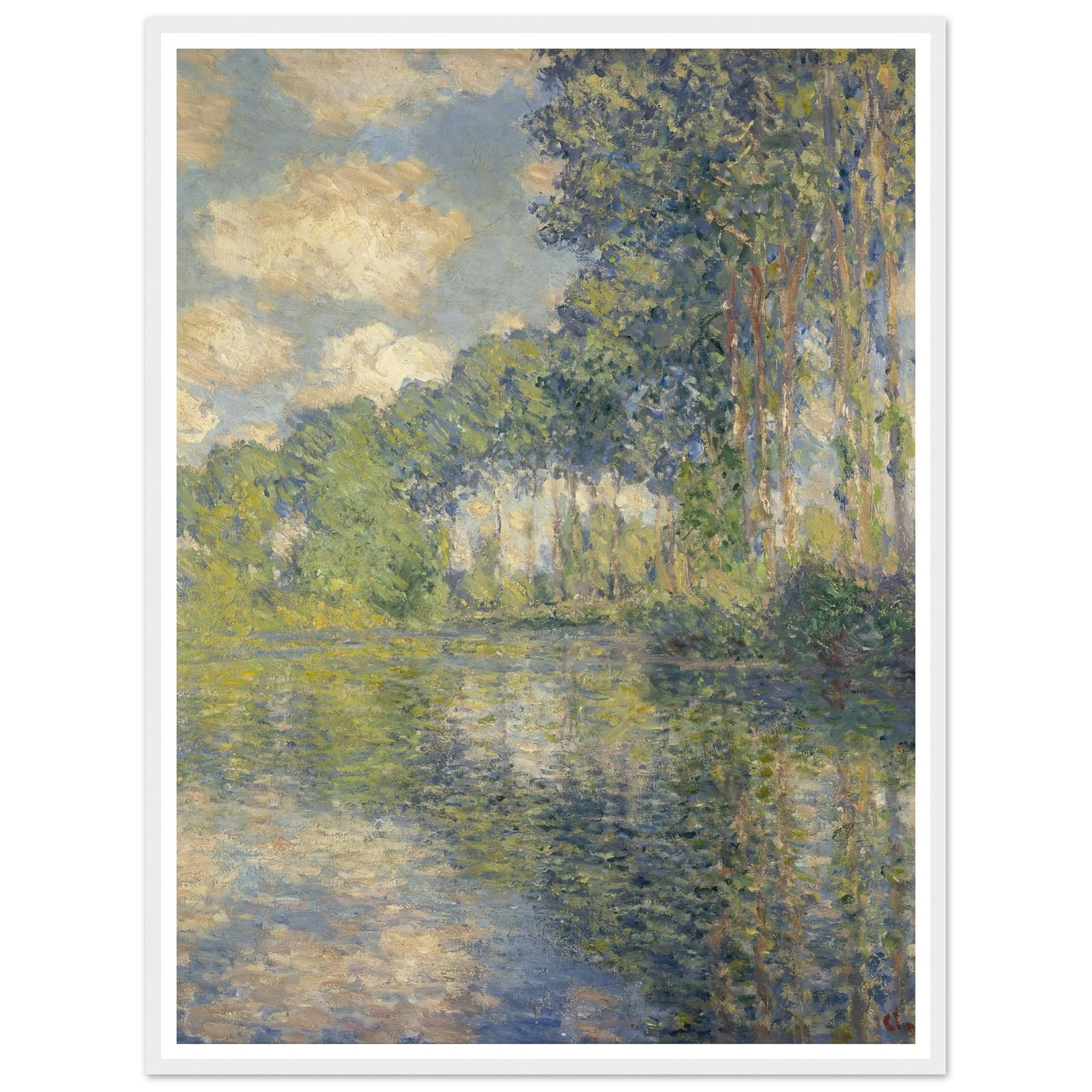Poplars on the Epte (1891) Art Print | Claude Monet - Framed Poster - 30x40 cm / 12x16″ - Black frame
