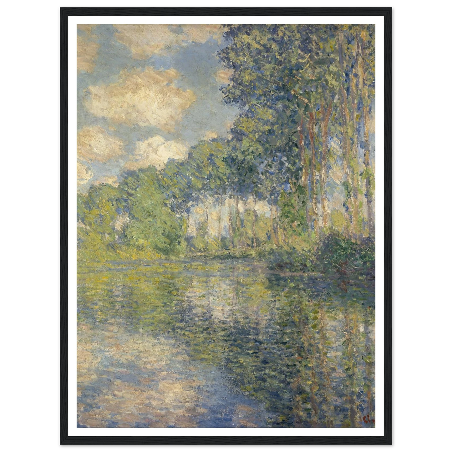 Poplars on the Epte (1891) Art Print | Claude Monet - Framed Poster - 30x40 cm / 12x16″ - Black frame